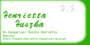 henrietta huszka business card
